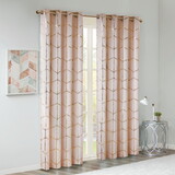 Total Blackout Metallic Print Grommet Top Curtain Panel(Only 1 pc Panel) B03596323