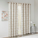 Total Blackout Metallic Print Grommet Top Curtain Panel(Only 1 pc Panel) B03596326