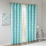 Total Blackout Metallic Print Grommet Top Curtain Panel(Only 1 pc Panel) B03596328