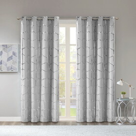 Total Blackout Metallic Print Grommet Top Curtain Panel(Only 1 pc Panel) B03596329