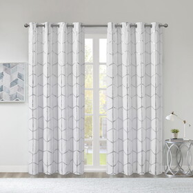 Total Blackout Metallic Print Grommet Top Curtain Panel(Only 1 pc Panel) B03596334