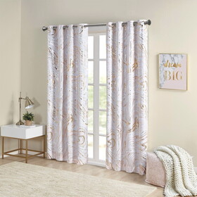 Grommet Top Printed Marble Metallic Total Blackout Curtain(Only 1 pc Panel) B03596339