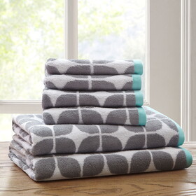 Lita Cotton Jacquard Bath Towel 6 Piece Set B03596395