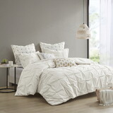 3 Piece Elastic Embroidered Cotton Comforter Set