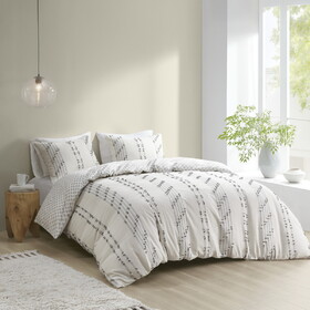 Full/Queen 3 Piece Cotton Jacquard Duvet Cover Set B03596505
