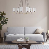 Trenton 6-Light Chandelier with Cylinder Glass Shades B03596551