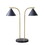 2-Light Metal Table Lamp with Chimney Shades B03596584