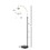 Arched Metal Floor Lamp with Frosted Glass Shade B03596591