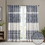 Mila Cotton Printed Curtain Panel with Chenille detail and Lining B03596629