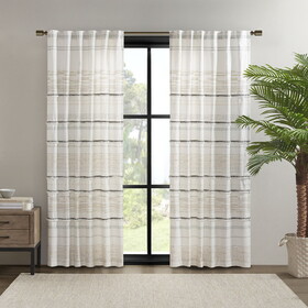 Cotton Printed Curtain Panel with tassel trim and Lining B03596631