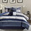 7 Piece Comforter Set Navy Queen B03596997