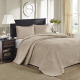 Reversible Bedspread Set Khaki Queen B03597410