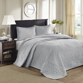Reversible Bedspread Set Grey Queen B03597453
