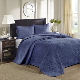 Reversible Bedspread Set Navy King B03597456