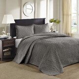 Reversible Bedspread Set Dark Grey King B03597536