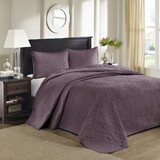 Reversible Bedspread Set Purple Queen B03597546