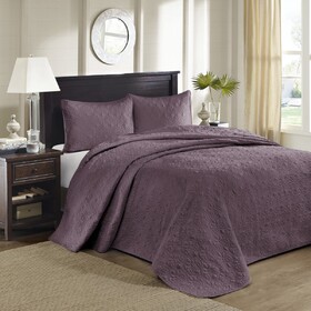Reversible Bedspread Set Purple Queen B03597546
