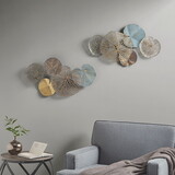 Lenzie Multi-colored Lily Pad Leaves 2-piece Metal Wall Decor Set B03597682