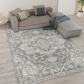 Asher Distressed Medallion Woven Area Rug