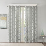 Fretwork Burnout Sheer Curtain Panel(Only 1 pc Panel) B03598130