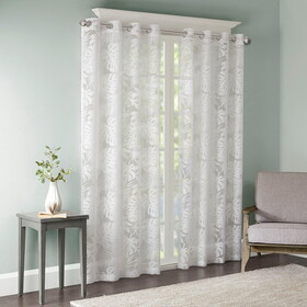 Palm Leaf Burnout Window Sheer B03598145