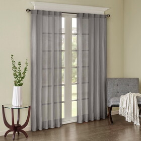 Solid Crushed Curtain Panel Pair(2 pcs Window Panels) B03598147