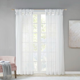 Twist Tab Voile Sheer Window Pair B03598188