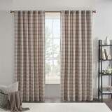 Plaid Rod Pocket and Back Tab Curtain Panel with Fleece Lining(Only 1 pc Panel) B03598257