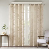 Palm Leaf Burnout Window Sheer(1 Sheer Curtain) B03598316