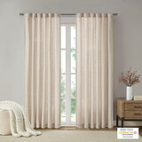 Faux Linen Rod Pocket and Back Tab Fleece Lined Curtain Panel(Only 1 pc Panel) B03598320