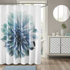 Norah Printed Floral Cotton Shower Curtain B03598618
