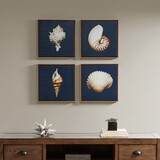 Ocean Seashells 4-piece Framed Canvas Wall Art Set B03598823