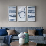 Grey Surrounding Silver Foil Abstract 3-piece Framed Canvas Wall Art Set B03598824