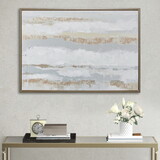 Strato Gold Foil and Hand Embellished Abstract Framed Canvas Wall Art B03598834