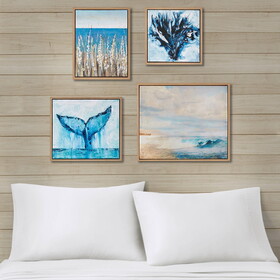 Seascape 4-piece Framed Canvas Wall Art Set B03598835