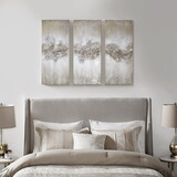 Taupe Luminous Heavily Embellished 3-piece Canvas Wall Art Set B03598837