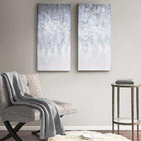 Winter Glaze Heavily Embellished 2-piece Canvas Wall Art Set B03598847