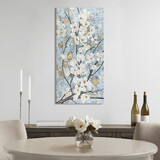Luminous Bloom Gold Foil and Hand Embellished Floral Canvas Wall Art B03598850