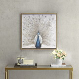 Gilded Peacock Gold Foil and Hand Embellished Framed Canvas Wall Art B03598854