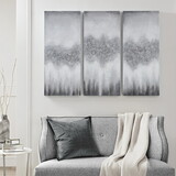 Grey Luminous Heavily Embellished 3-piece Canvas Wall Art Set B03598856