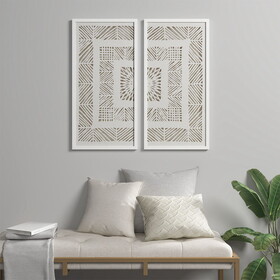 Tala Framed Geometric Rice Paper Panel 2-piece Shadowbox Wall Decor Set B03598882