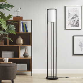 Metal Floor Lamp with Glass Cylinder Shade B03599405