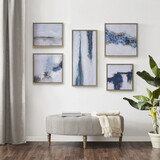 Blue Drift Abstract 5-piece Gallery Framed Canvas Wall Art Set B03599421
