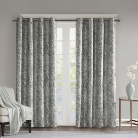 Paisley Printed Total Blackout Curtain Panel B03599806