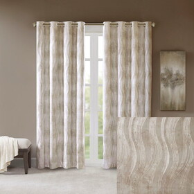 Printed Jacquard Grommet Top Total Blackout Curtain Panel(Only 1 pc Panel) B03599808