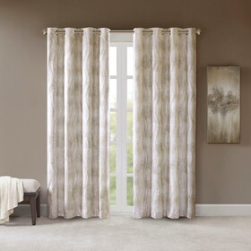 Printed Jacquard Grommet Top Total Blackout Curtain Panel(Only 1 pc Panel) B03599809