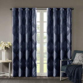 Ogee Knitted Jacquard Total Blackout Curtain Panel B03599792