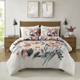 3 Piece Floral Cotton Duvet Cover Set