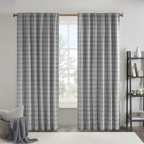 Plaid Rod Pocket and Back Tab Curtain Panel with Fleece Lining(Only 1 pc Panel) B035P148391