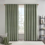 Plaid Rod Pocket and Back Tab Curtain Panel with Fleece Lining B035P148392